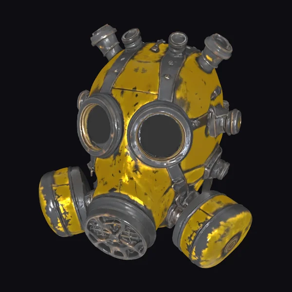 Yellow Steampunk Gas Mask