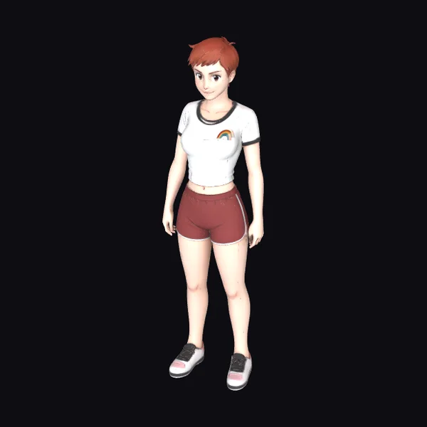 Cartoon Athletic Girl