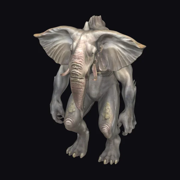 Gray Elephant Humanoid Creature