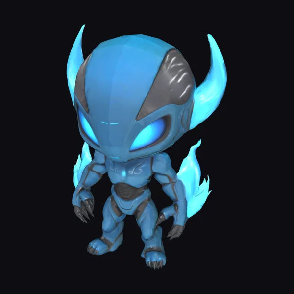 Glowing Blue Alien Creature