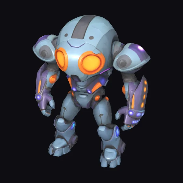 Robot with Orange Eyes