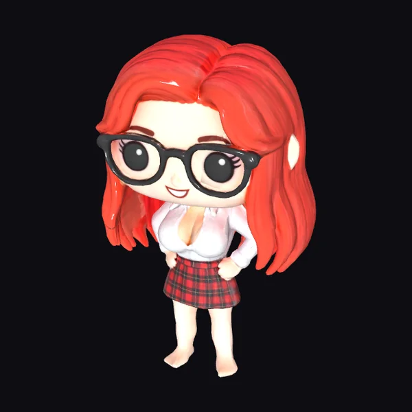 Redhead Girl in Glasses