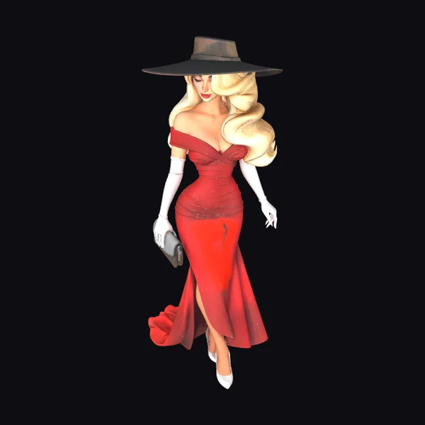 Elegant Woman in Red