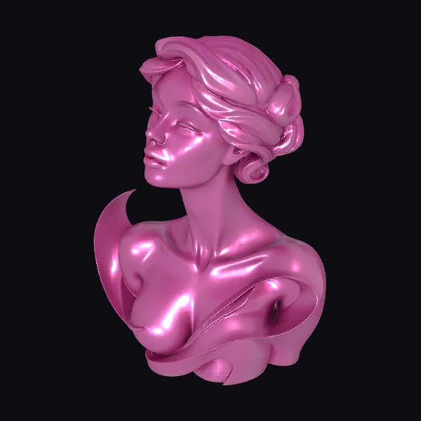 Pink Metallic Female Bust