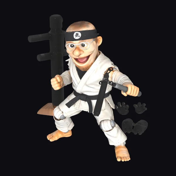 Karate Puppet Figurine