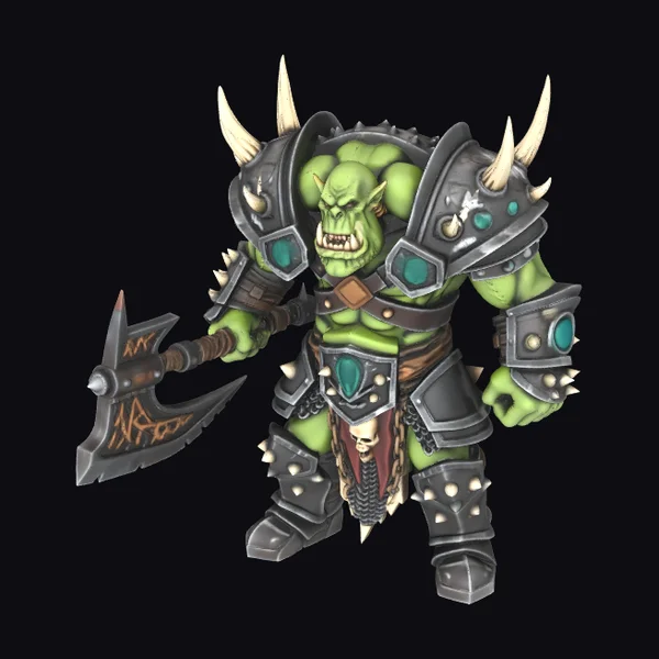 Green Orc Warlord Figure