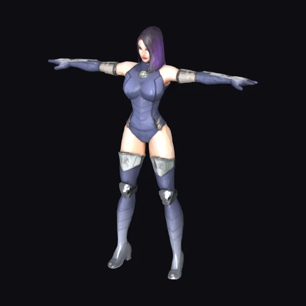 Purple Armored Female Hero