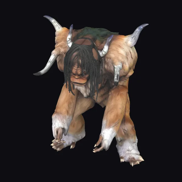 Furry Horned Beast Creature