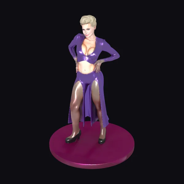 Blonde Woman in Purple