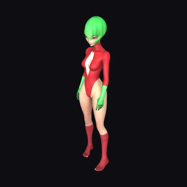 Green Alien Female Character