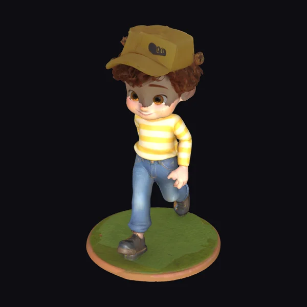 Cute Boy Walking Forward