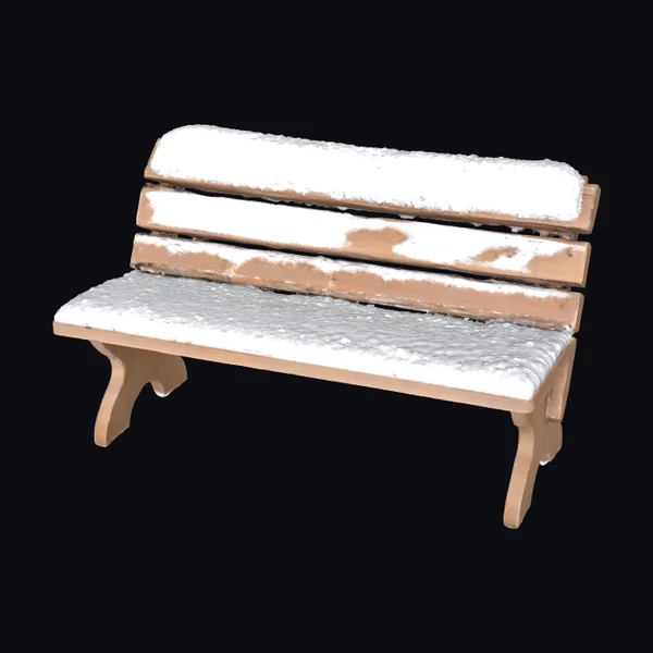 Snowy Wooden Bench