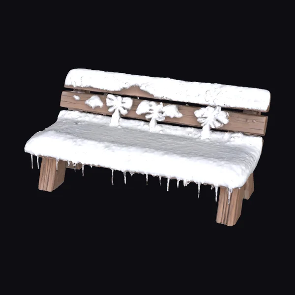 Snowy Wooden Bench