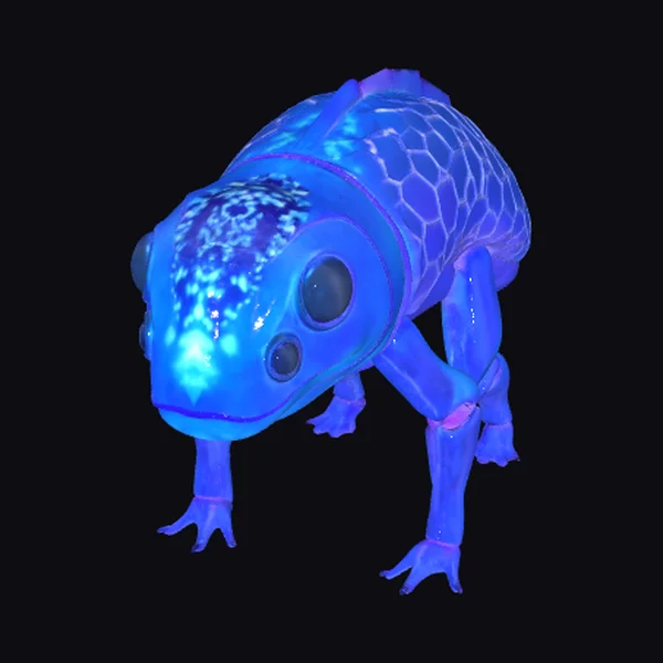 Glowing Blue Amphibian Creature