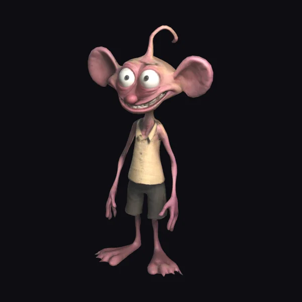 Quirky Pink Cartoon Character