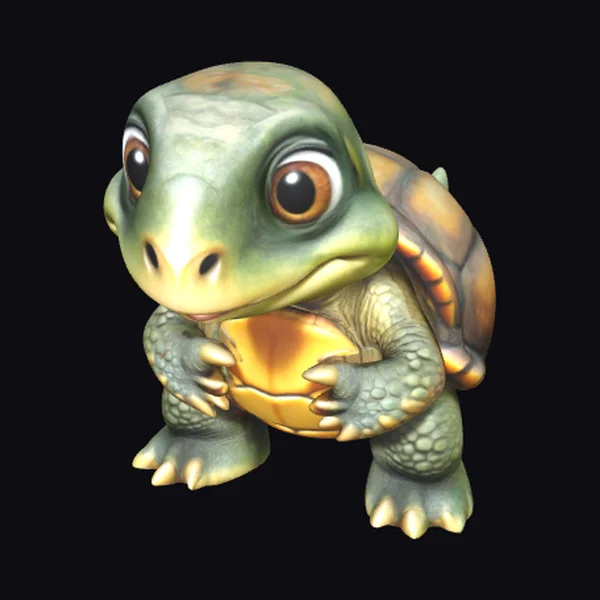 Cartoon Turtle Holding Egg