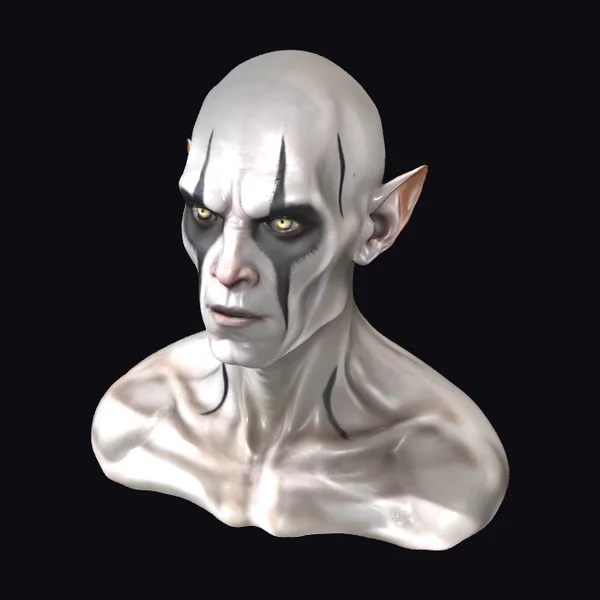 Bald Shouldered Elf Bust