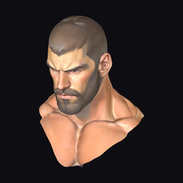 Balding Man Head Bust