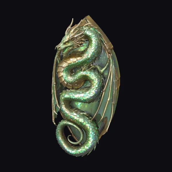 Emerald Dragon Brooch