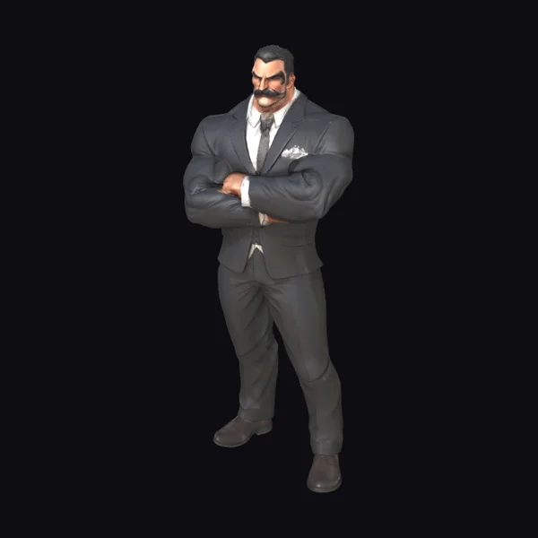 Muscular Man in Suit