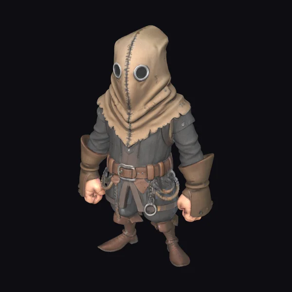 Stitched Hooded Figure