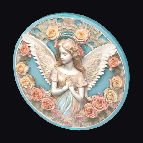 Angel with Roses Plaque