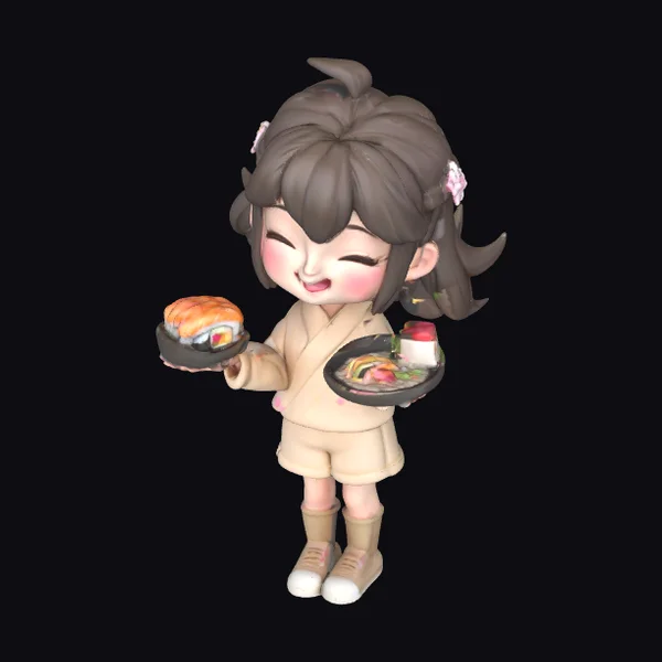 Anime Girl Sushi Plates