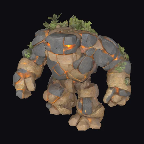 Ancient Stone Golem Statue