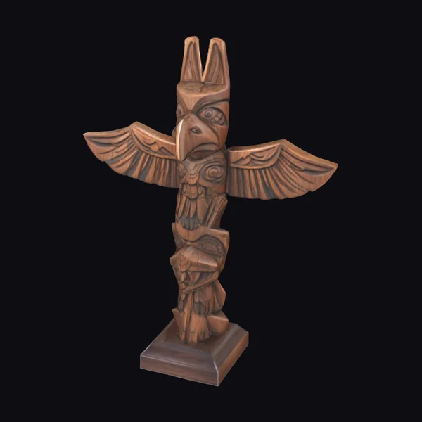 Carved Totem Bird Figure