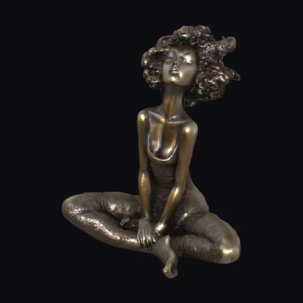 Bronze Sitting Female Figure