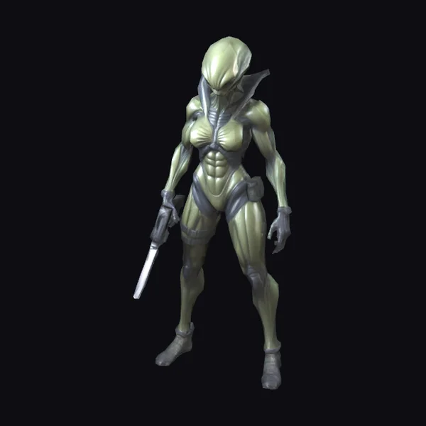 Green Alien Female Warrior