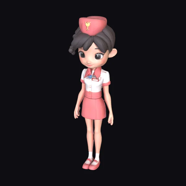 Cute Flight Attendant Girl