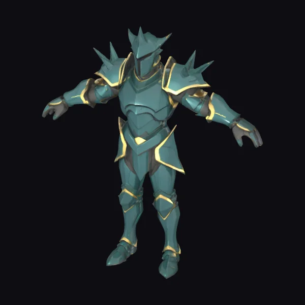Teal Spiked Knight Armor