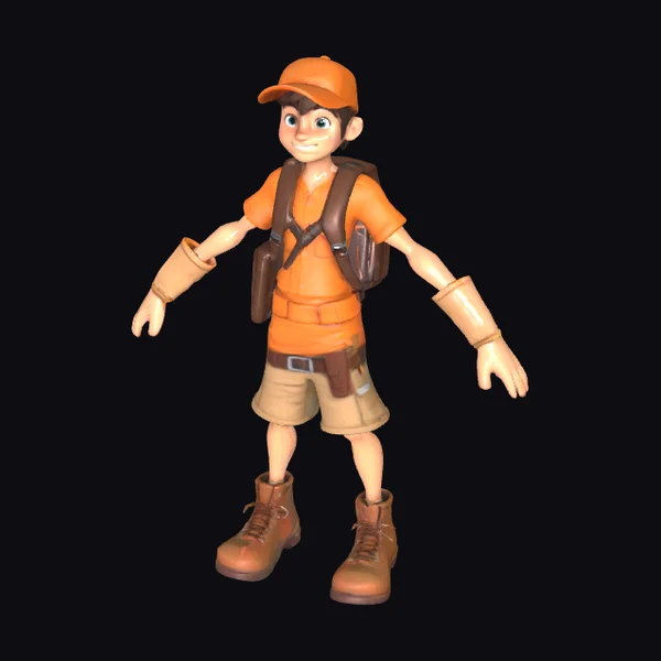 Cartoon Adventure Boy Character