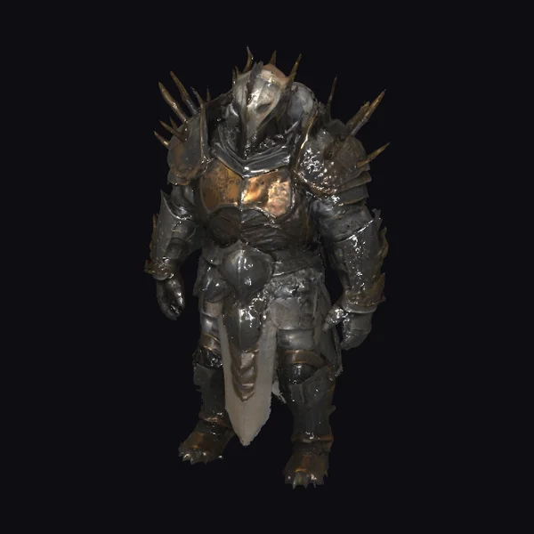 Armored Warrior in Tattered Robes