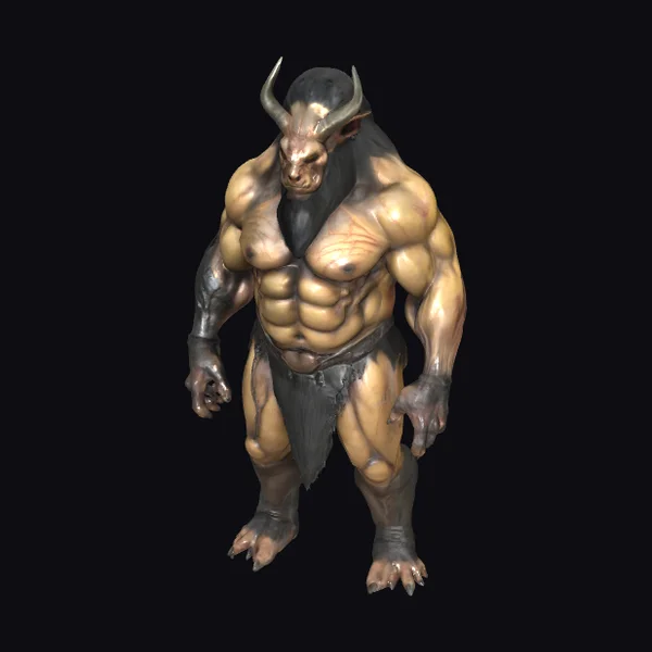Muscular Horned Humanoid Beast