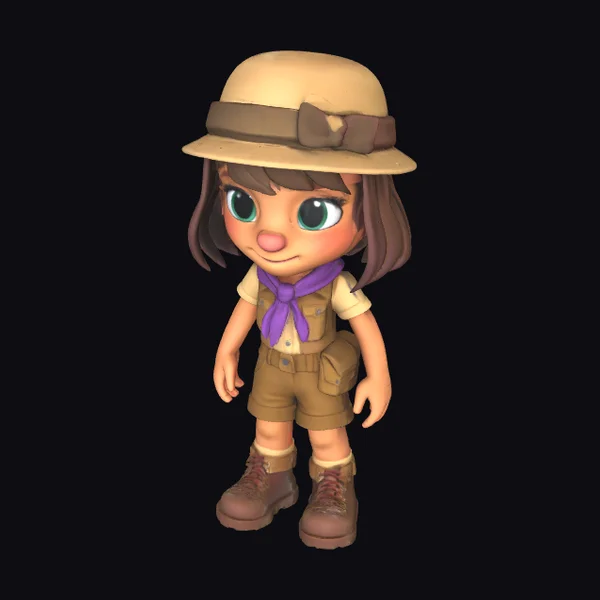 Cartoon Explorer Girl