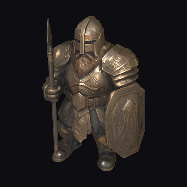 Armored Warrior with Spear