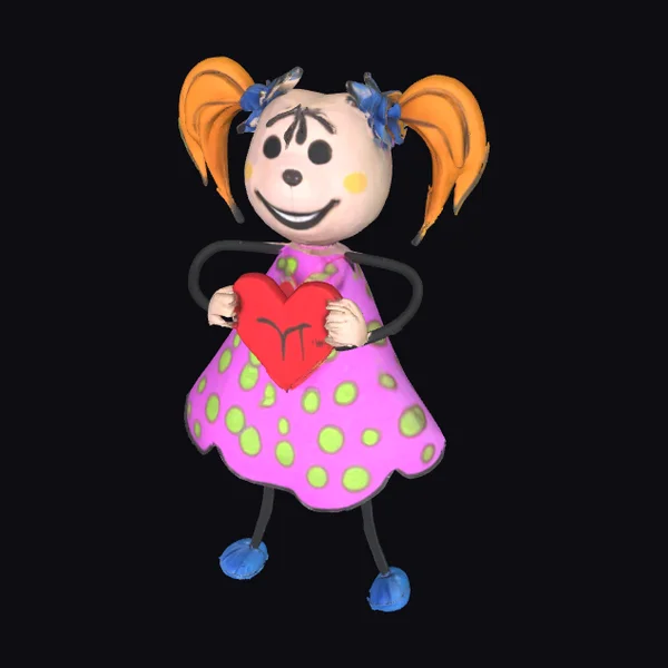 Smiling Girl with Heart