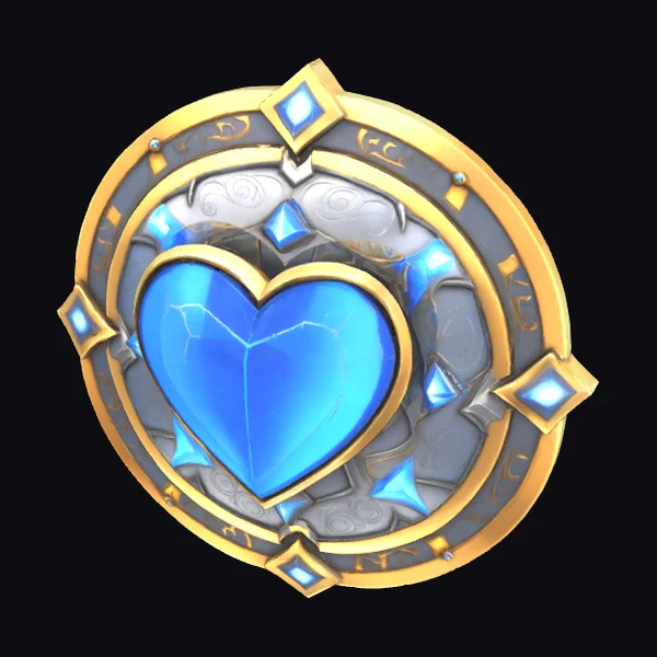 Glowing Blue Heart Shield