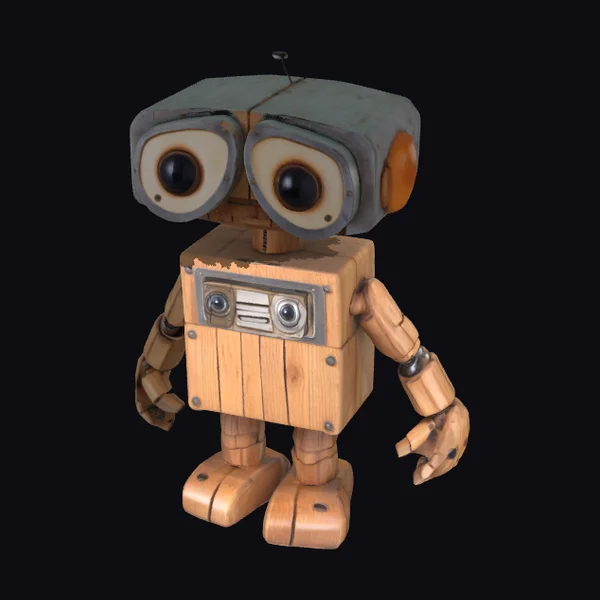 Wooden Robot Figure
