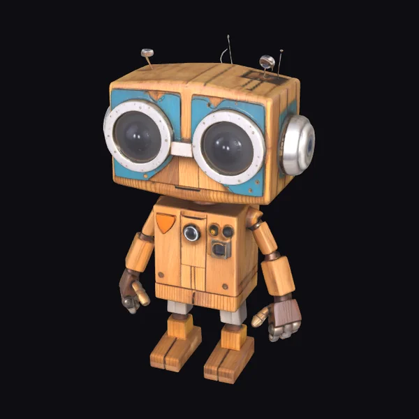 Wooden Robot Figure