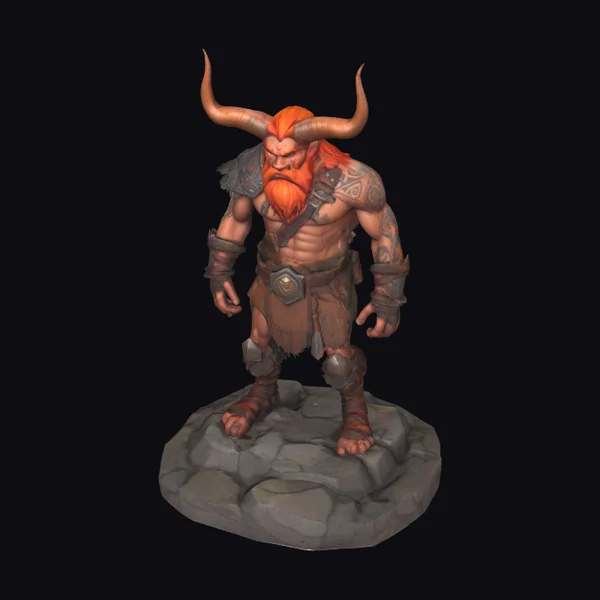 Horned Tribal Beast Warrior