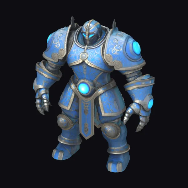 Glowing Blue Plate Armor