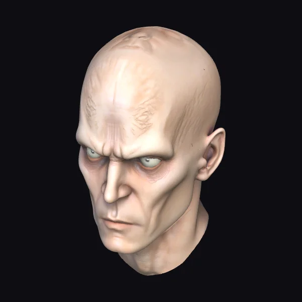 Bald Angry Man Head
