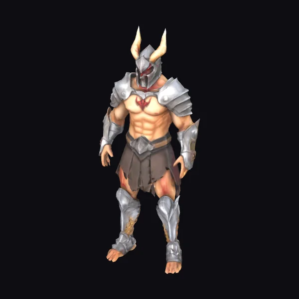 Warrior with Demon Helmet