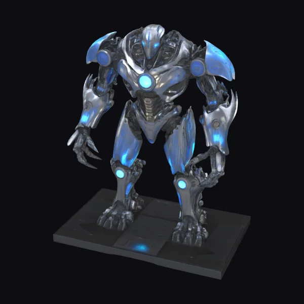 Glowing Metal Robot