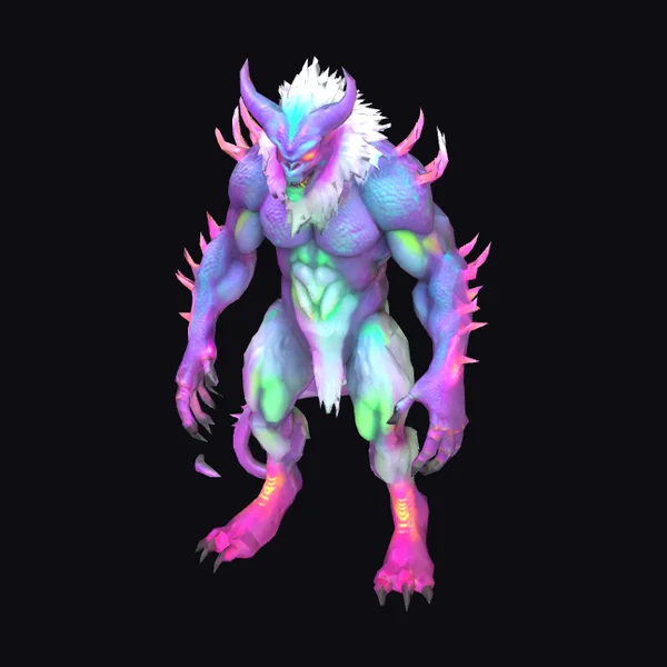 Neon Alien Yeti Dragon