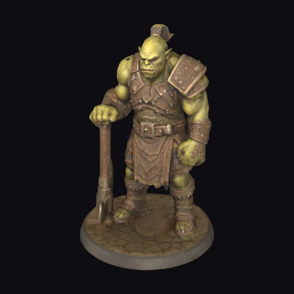 Green Orc Warrior Figurine