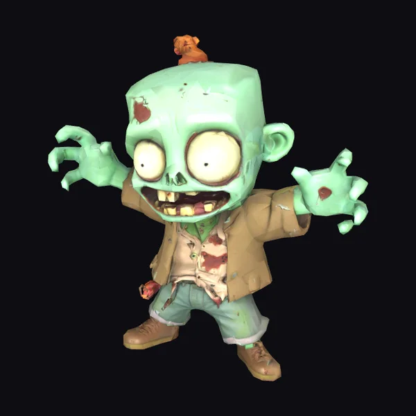 Cartoon Zombie with Teddy